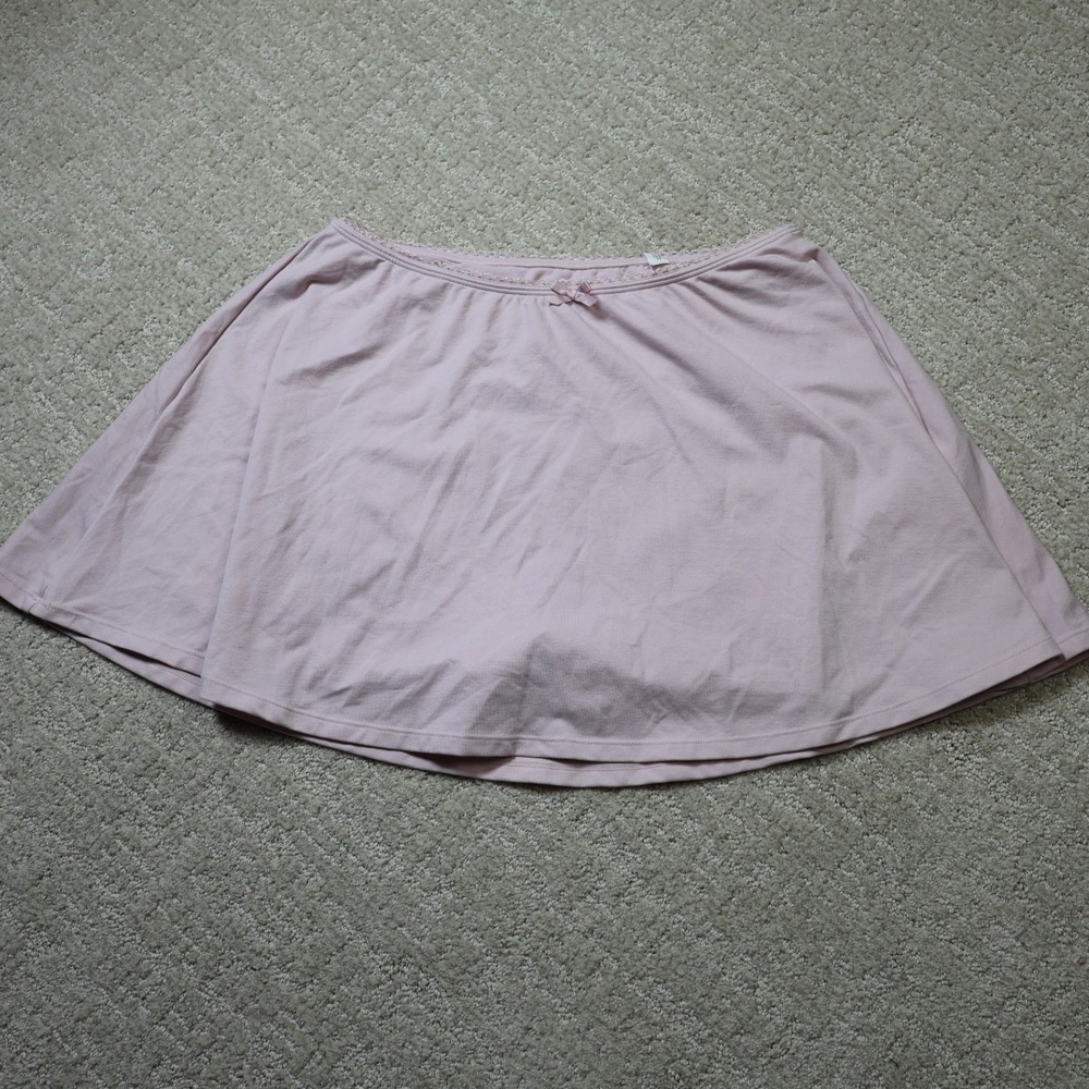 Wild Fable Womens Seamless Lace Trim Mini Skort Blush Pink Bow Detail M